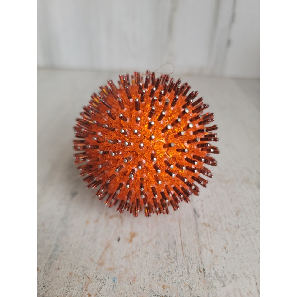Vintage pushpin unique orange ball spike sequin ornament Xmas home decor